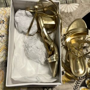 Gold gladiator sandals